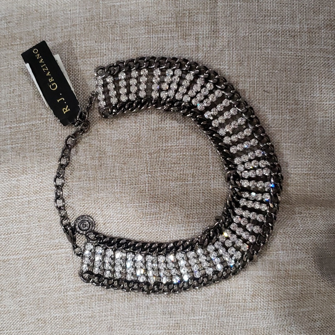 R.J. Graziano Crystal Rhinestone Choker Necklace